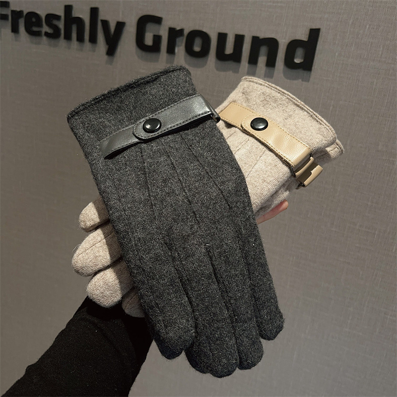 Wool Glove Lined - Мужские перчатки из шерсти с флисовой